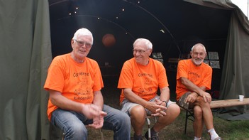 De drie wijzen uit het oosten. Of helpers van Cavente? Gert, Jille en David.